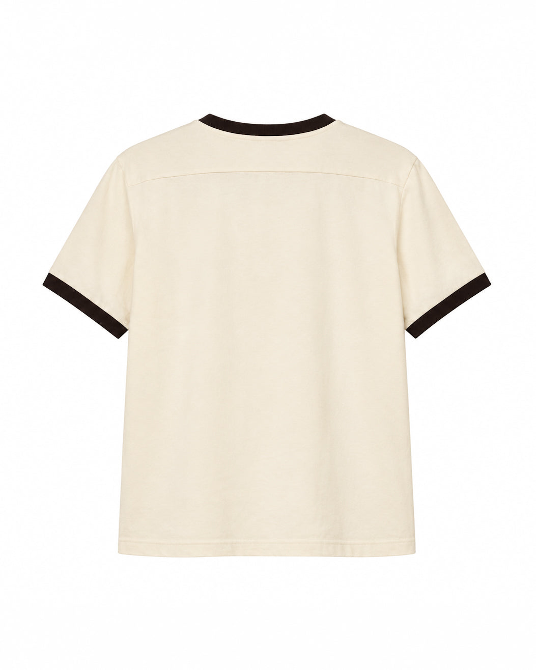 Polera Canesú Regular Fit Unisex - Crudo + Café Moro