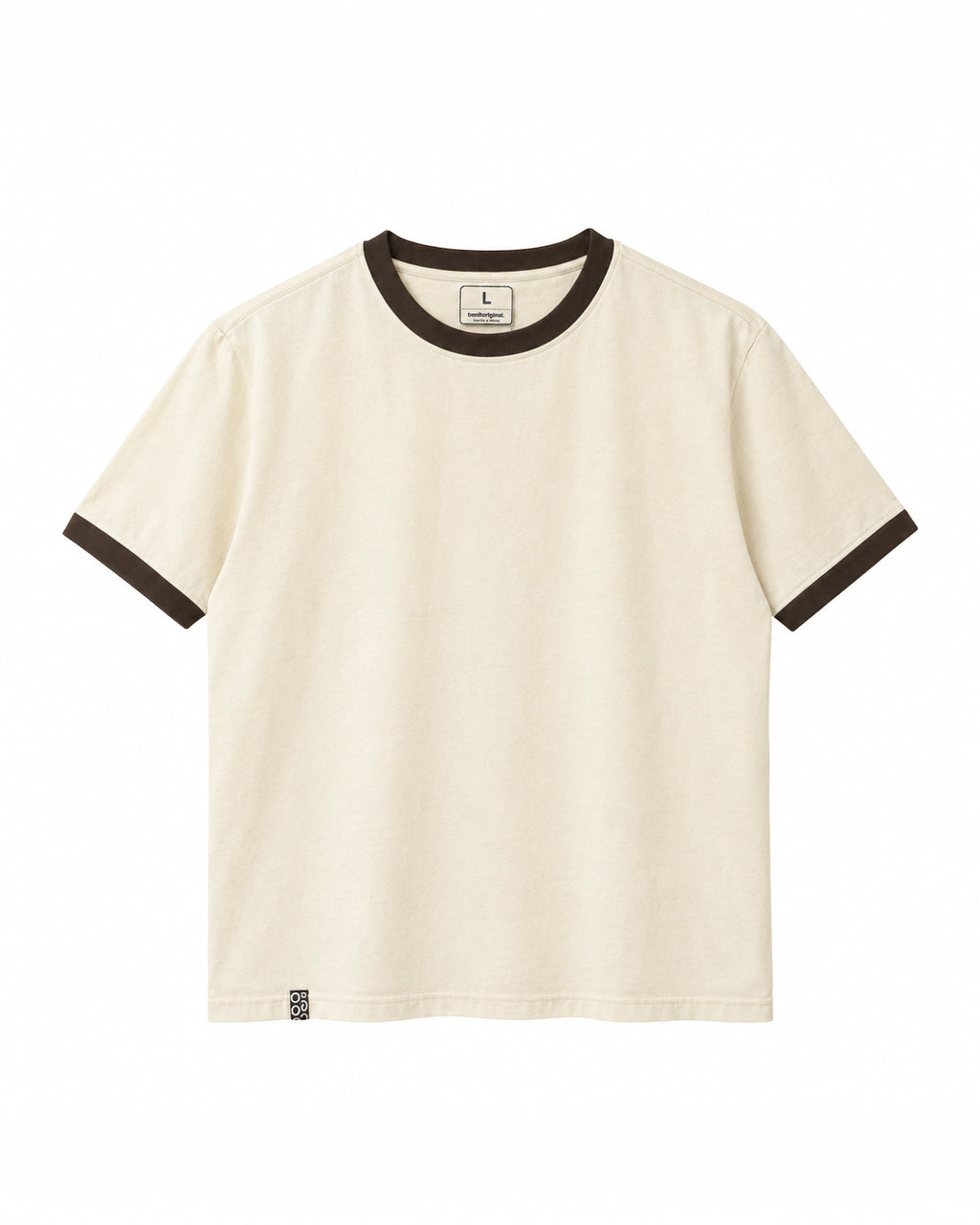 Polera Canesú Regular Fit Unisex - Crudo + Café Moro