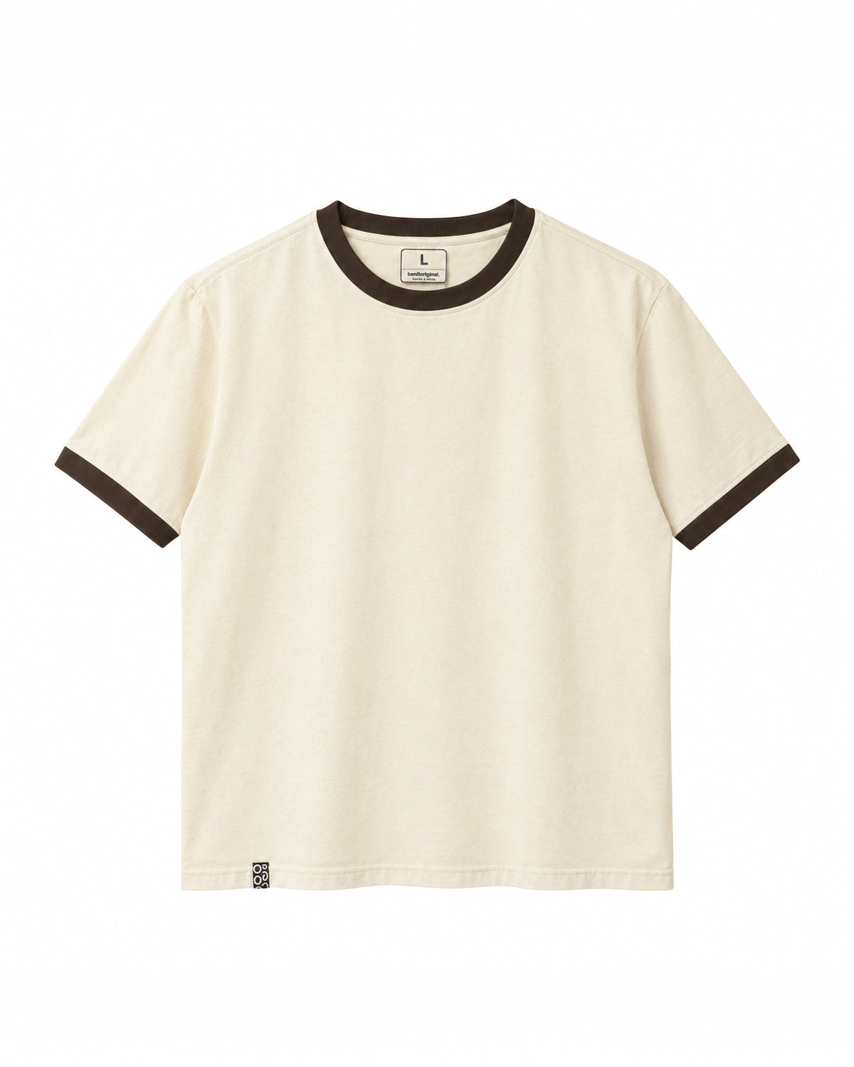 Polera Canesú Regular Fit Unisex - Crudo + Café Moro